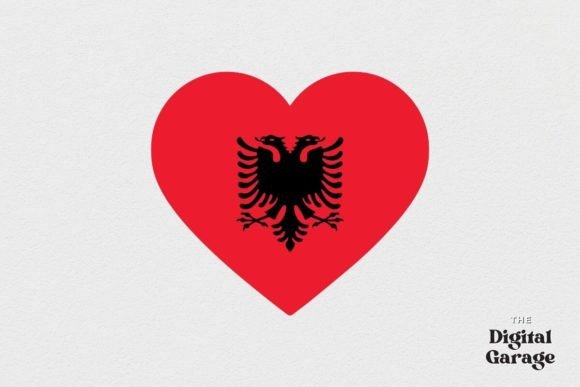 Albania Flag, Albania Heart SVG PNG: Graphics and Crafts for Branding
