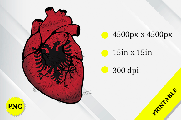 Albania Heart Flag Graphics for Crafts