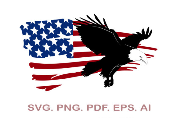American Eagle with Distressed Flag SVG