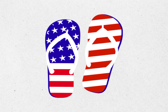 American Flag Flip Flops USA Graphics for Crafts