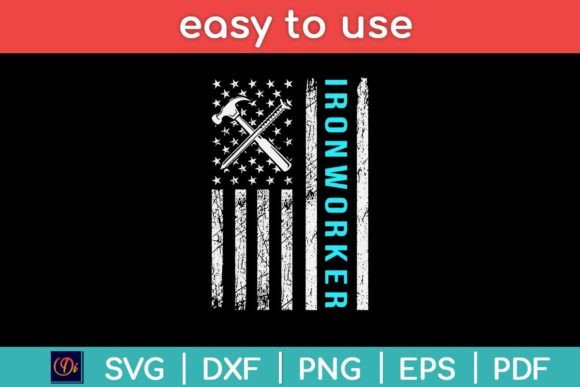 American Flag Ironworker Svg Design