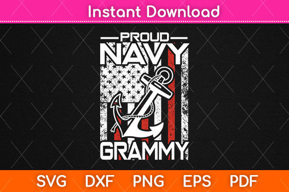 American Flag Proud Navy Grammy Svg File
