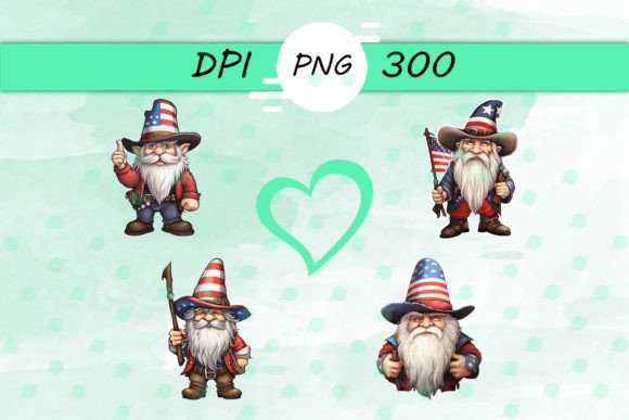 American Flag with Gnome Cowboy Sticker: Graphics for Crafts