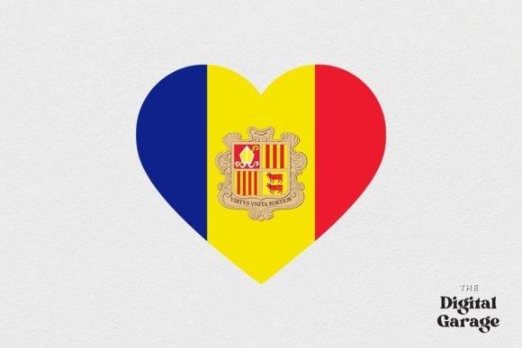 Andorra Flag, Andorra Heart SVG PNG