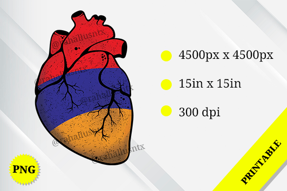 Armenia Heart Flag Graphics for Crafts