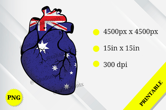 Australia Heart Flag Graphics for Crafts