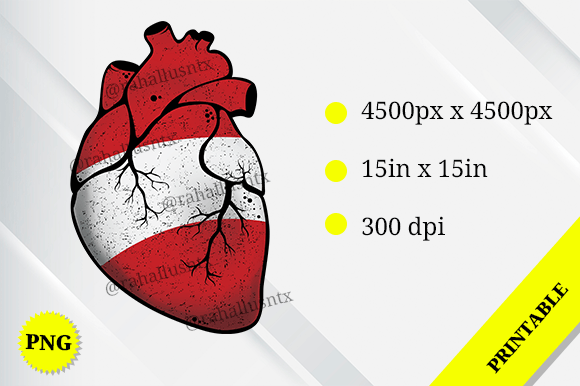 Austria Heart Flag Graphics for Crafts Projects