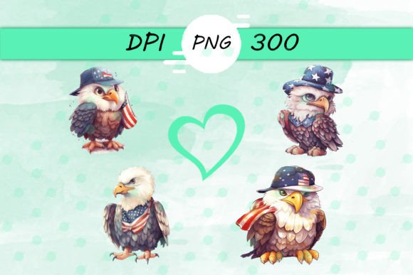 Bald Eagle with American Flag Sticker Graphics and Crafts