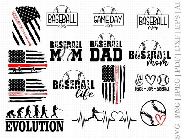 Baseball Flag Bundle: Graphics for Crafts Projects