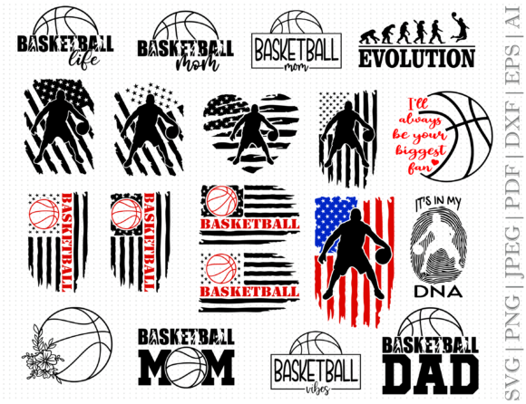Basketball Flag Bundle SVG for Graphics and Crafts