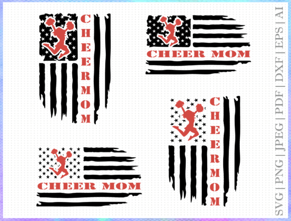 Cheer Mom Flag Svg Graphics and Crafts