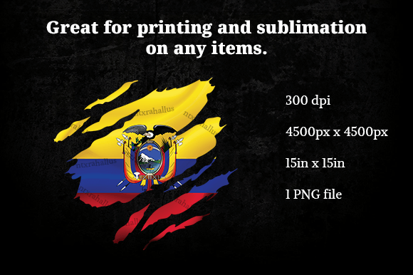 Ecuador Ripped Flag PNG: Graphics for Crafts and Content