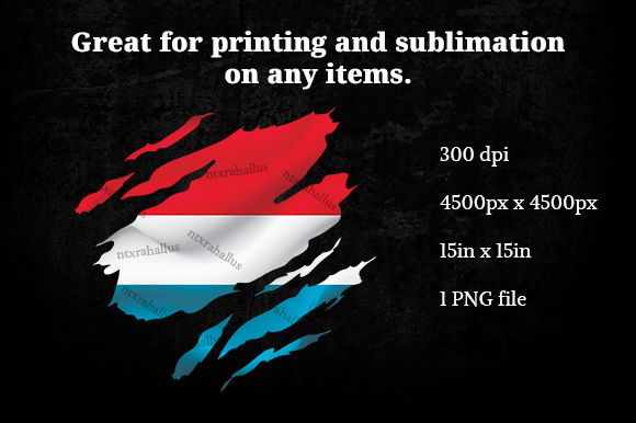 Graphics & Crafts: Luxembourg Ripped Flag PNG