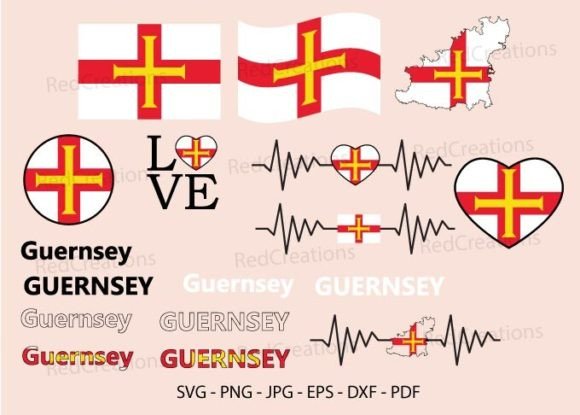 Guernsey Flag Svg Bundle, Graphics and Crafts