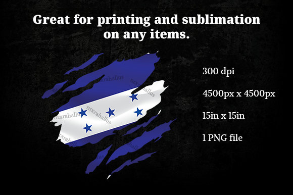 Honduras Ripped Flag PNG: Graphics for Crafts & Content