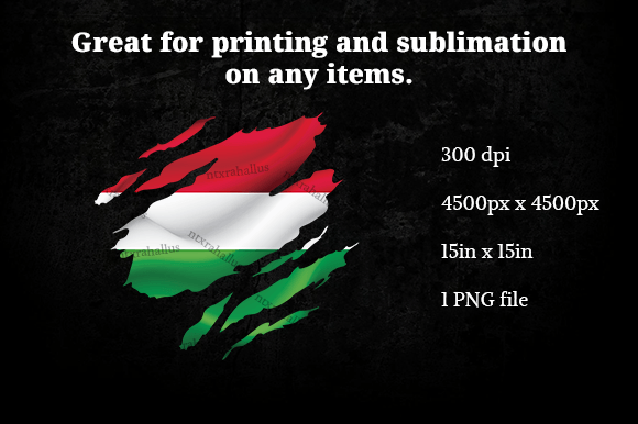 Hungary Ripped Flag PNG