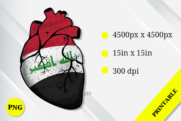 Iraq Heart Flag Graphics