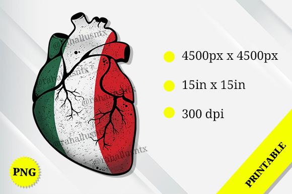 Italy Heart Flag Graphics for Crafts