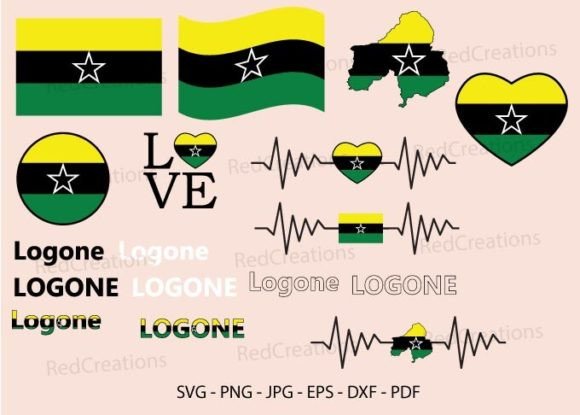 Logone Flag Bundle Svg, Waving, Love