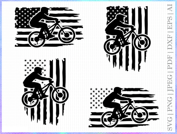 Mountain Bike Flag Svg Graphics for Crafts