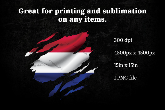 Netherlands Ripped Flag PNG Graphics
