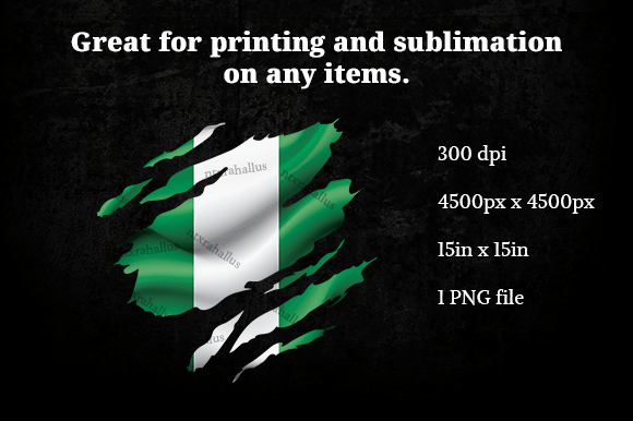 Nigeria Ripped Flag PNG