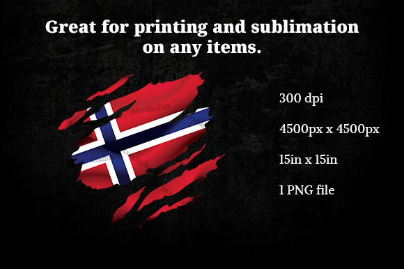 Norway Ripped Flag PNG: Graphics for Crafts