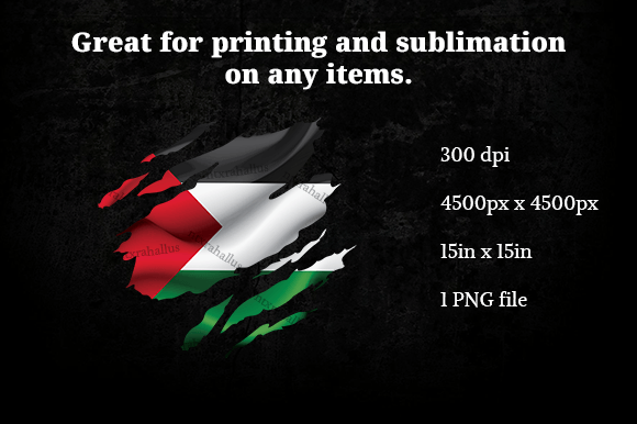 Palestine Ripped Flag PNG for Crafts and Graphics
