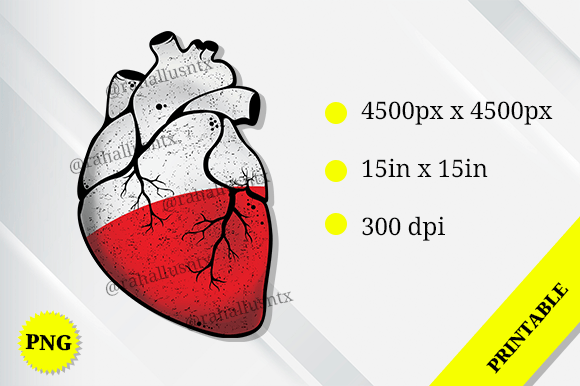 Poland Heart Flag Graphics for Crafts