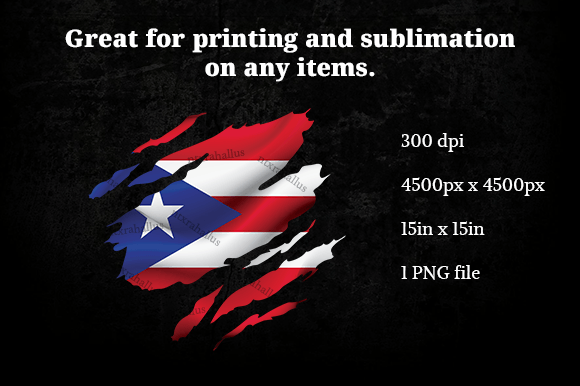 Puerto Rico Ripped Flag PNG Graphics and Crafts