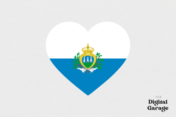 San Marino Flag, San Marino Heart SVG PN: Graphics and Crafts