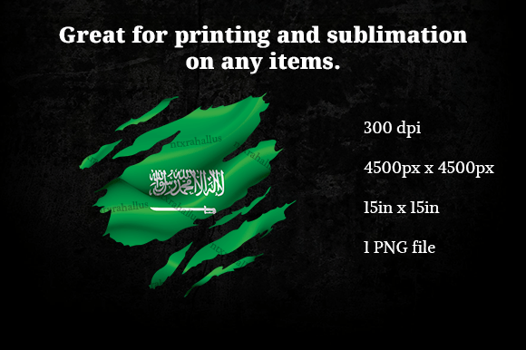 Saudi Ripped Flag PNG for Crafts and Graphics