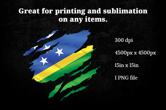 Solomon Islands Ripped Flag PNG for Crafts and Graphics