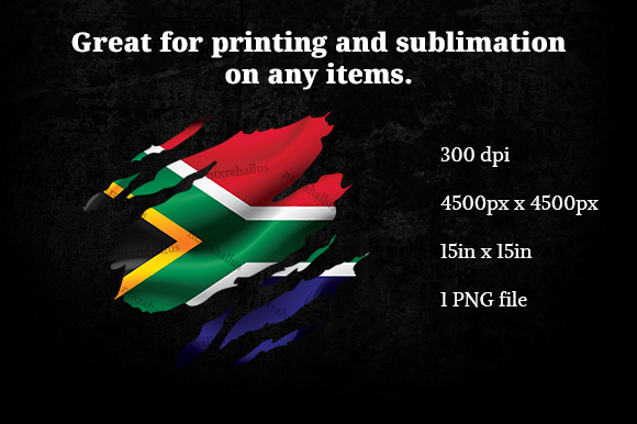 South Africa Ripped Flag PNG Graphics for Crafts