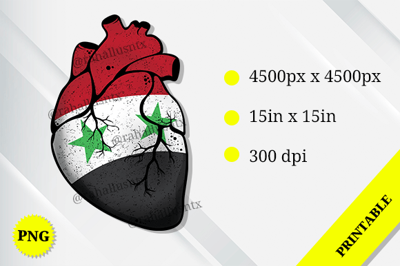 Syria Heart Flag Graphics for Crafts Projects