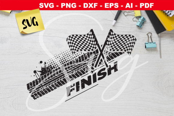 Tire Tracks Racing Flag Finish Graphics