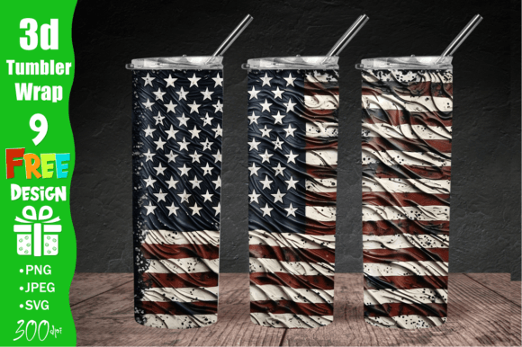 USA Flag 20 OZ Tumbler Sublimation PNG
