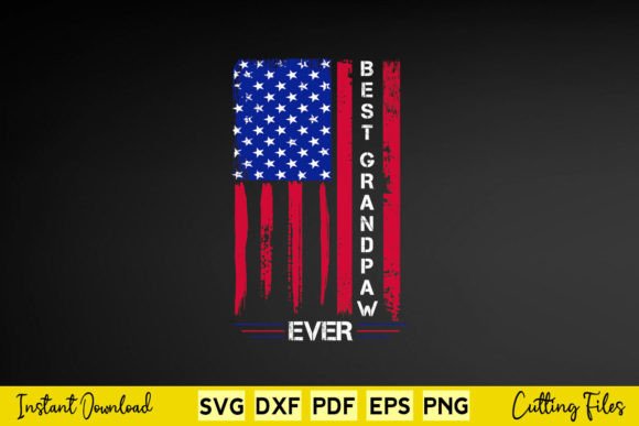 USA Flag Best Grandpaw Ever Father’s Day Graphics