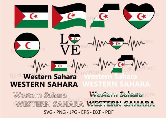 Western Sahara Flag Svg Bundle for Graphics and Crafts